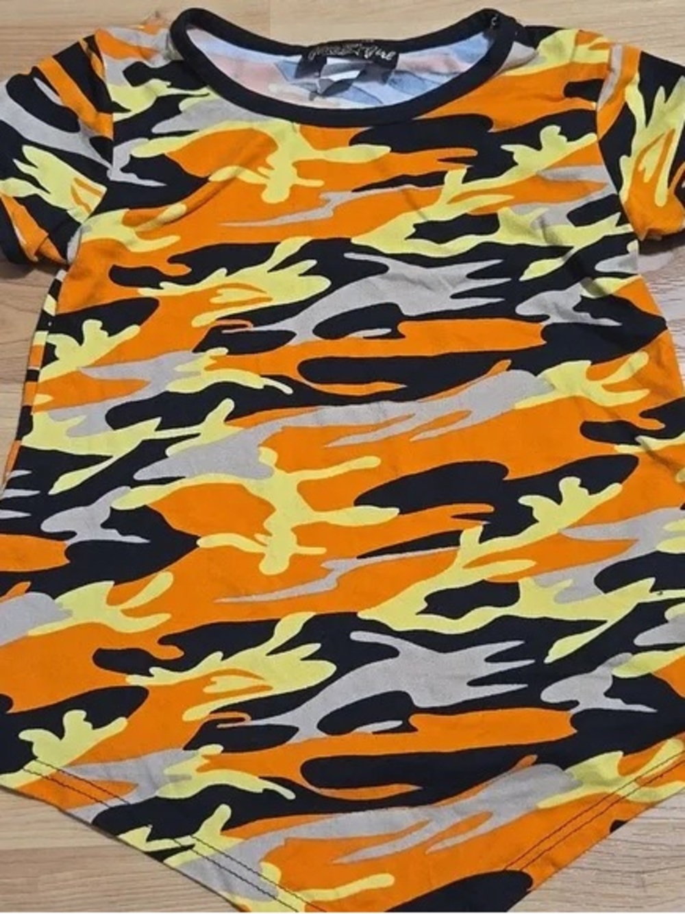 Women’s Orange Camo Short Sleeve Tee by